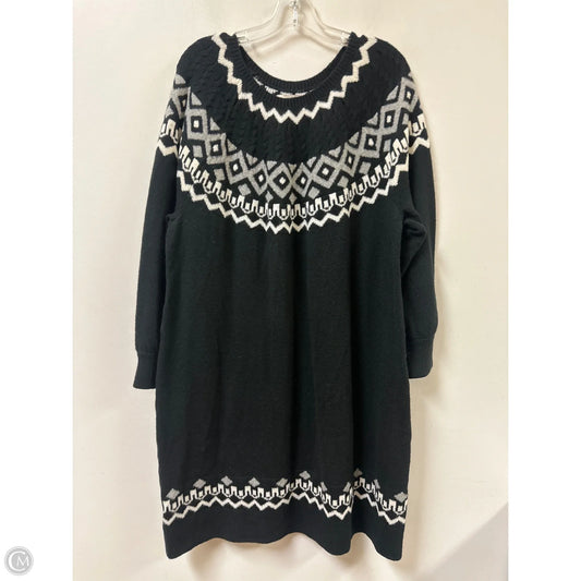 Dress Sweater By Loft In Black & Grey, Size: Xl