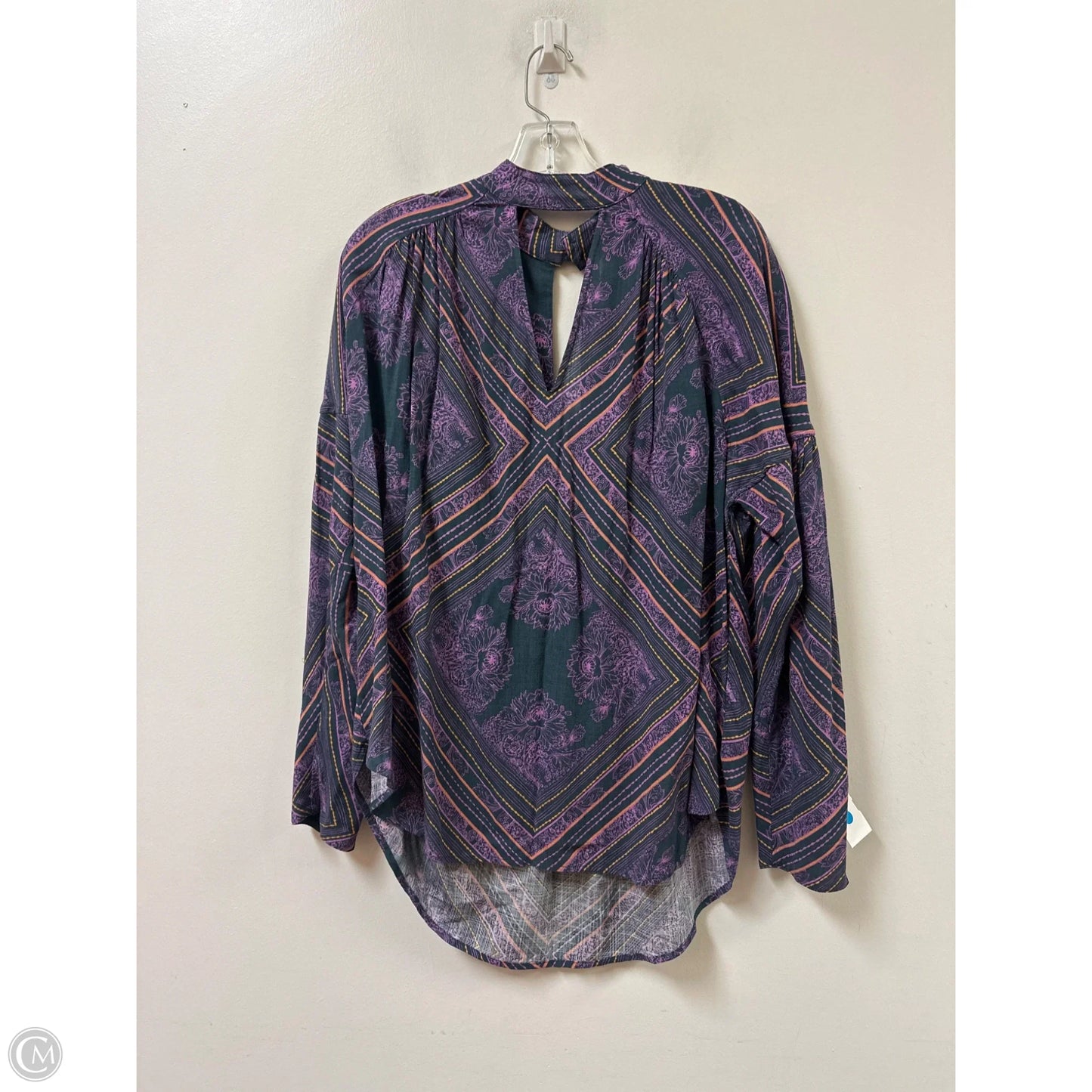 Top Long Sleeve By Free People In Grey & Purple, Size: Xs