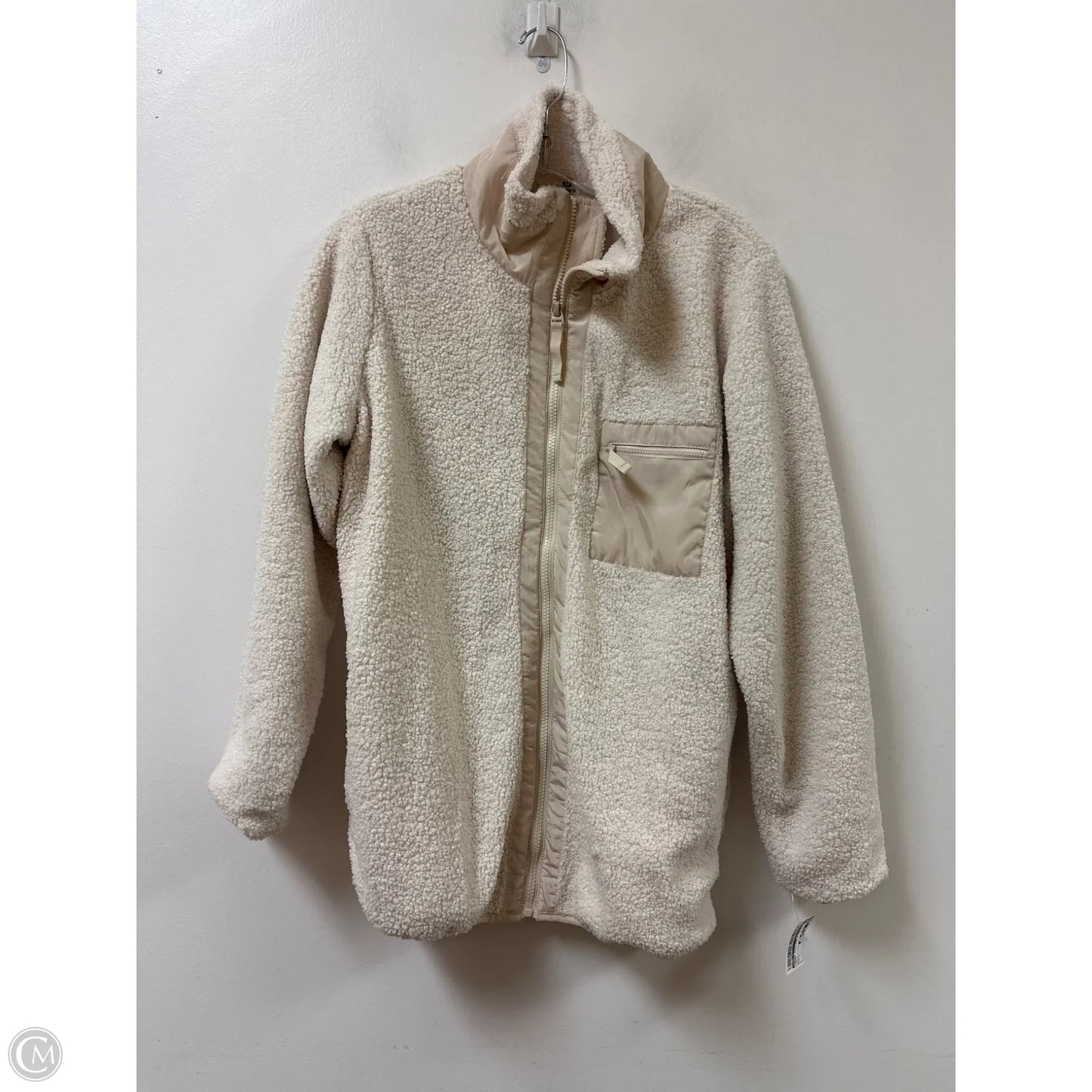 Jacket Faux Fur & Sherpa By Mono B In Cream, Size: L