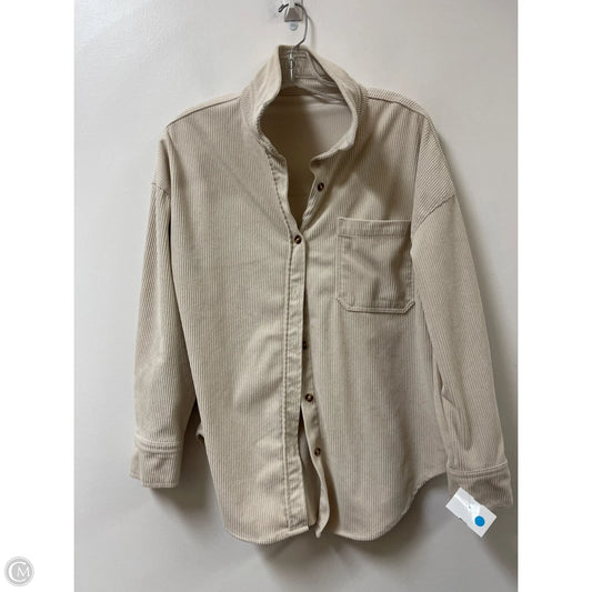 Jacket Shirt By Clothes Mentor In Cream, Size: S