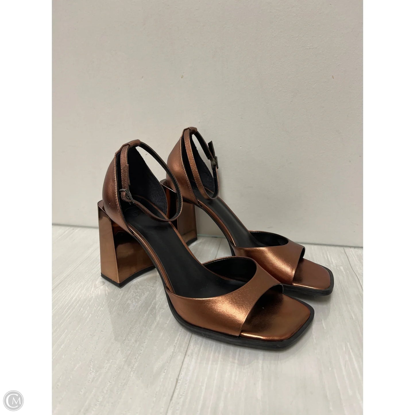 Sandals Heels Block By Gianni Bini In Bronze, Size: 8