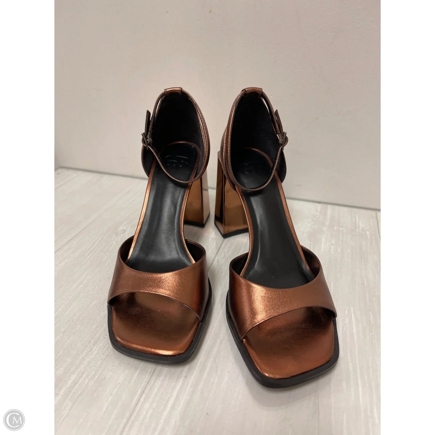 Sandals Heels Block By Gianni Bini In Bronze, Size: 8