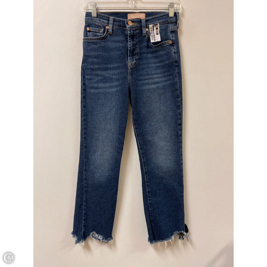 Jeans Cropped By 7 For All Mankind In Blue Denim, Size: 2