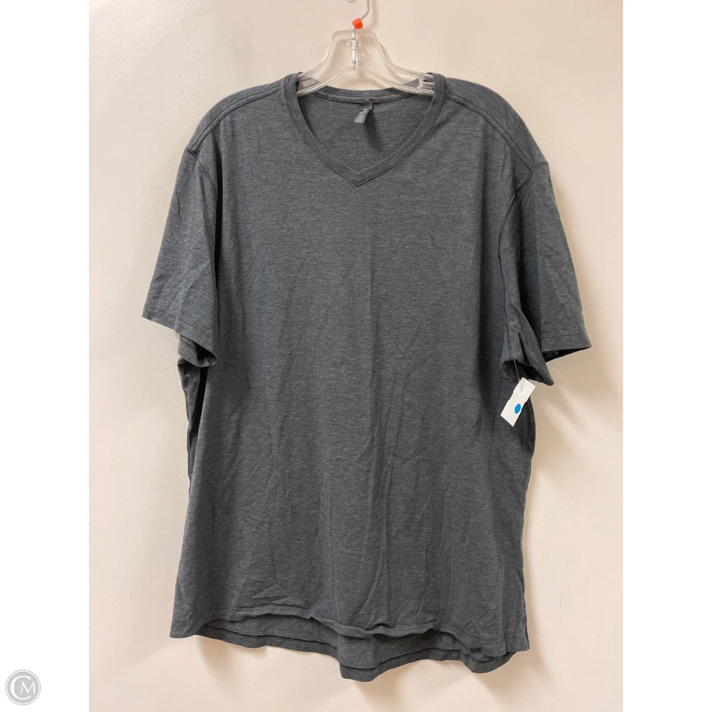 Athletic Top Short Sleeve By Lululemon In Grey, Size: 1x