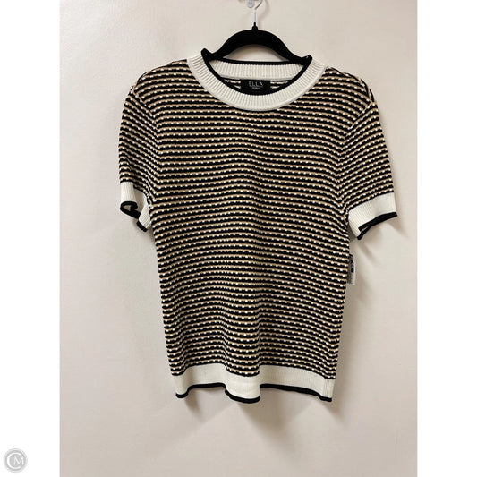 Top Short Sleeve By Rafaella In Black & Cream, Size: S