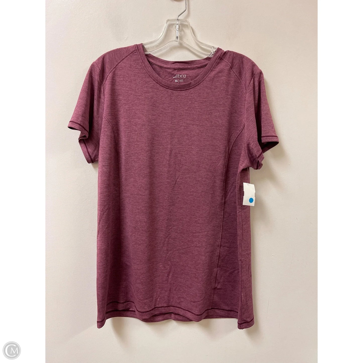 Athletic Top Short Sleeve By Bcg In Purple, Size: Xl