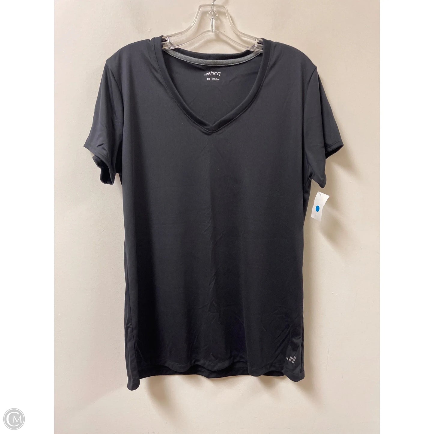 Athletic Top Short Sleeve By Bcg In Black, Size: Xl