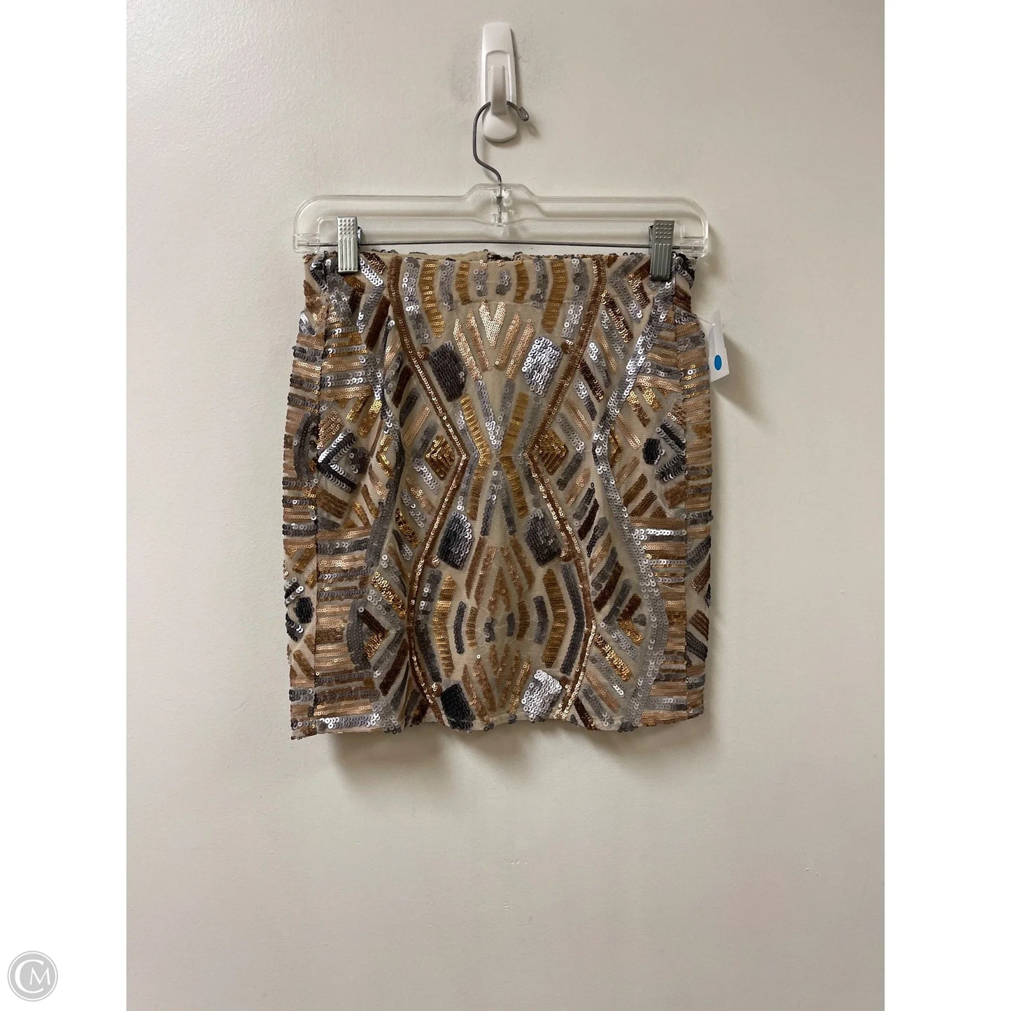 Skirt Mini & Short By Karlie In Gold & Silver, Size: 2