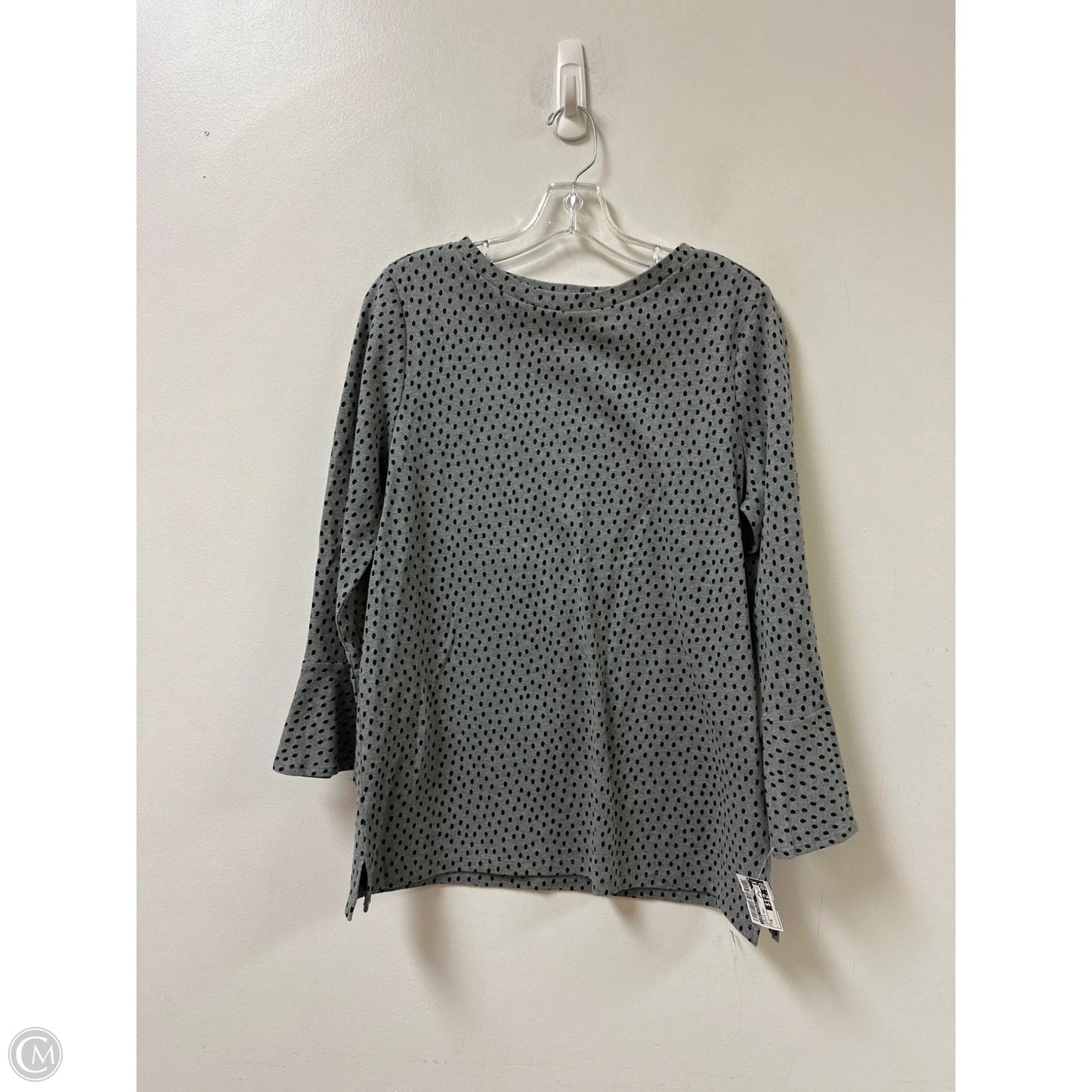 Top Long Sleeve By Isaac Mizrahi In Black & Grey, Size: M
