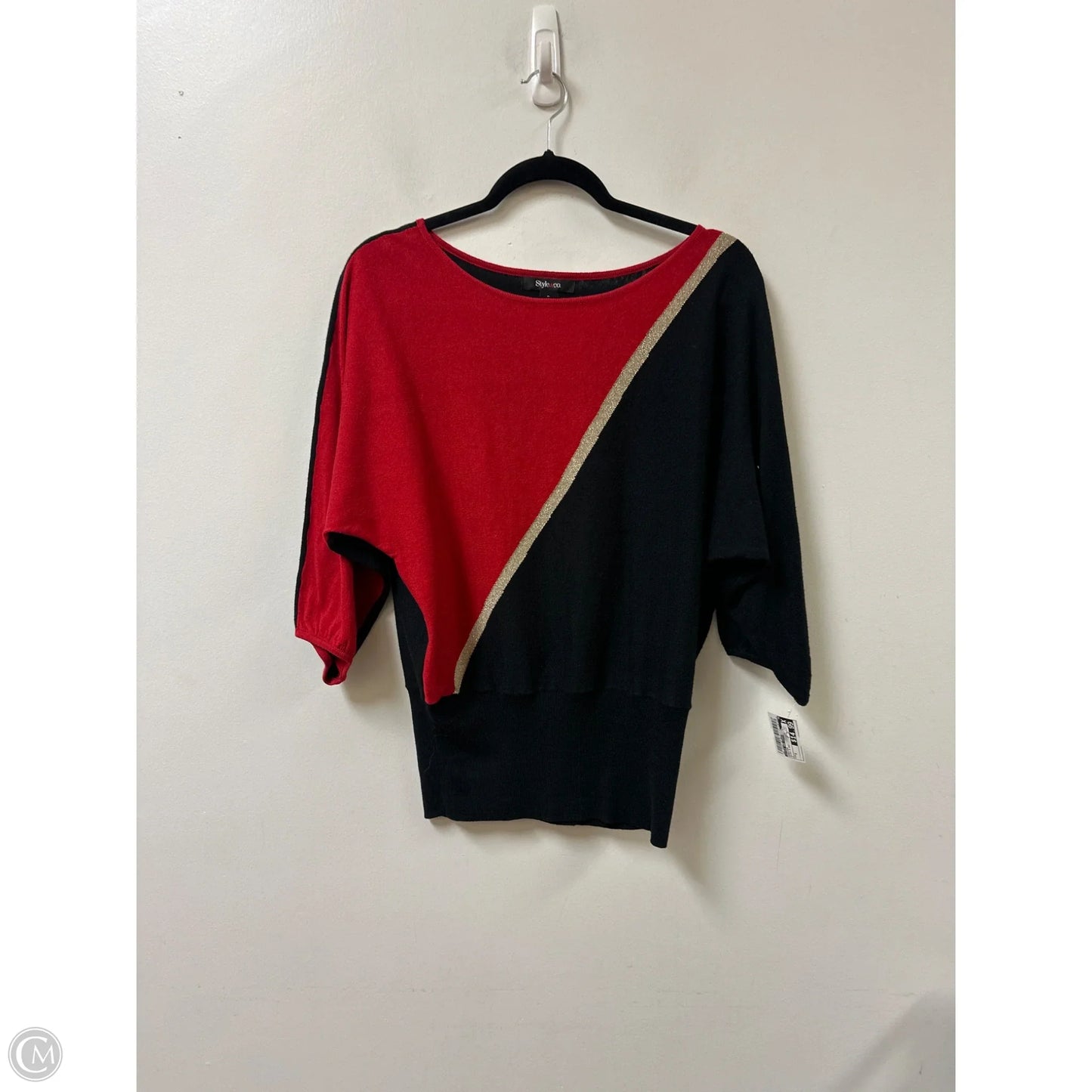 Sweater By Style And Company In Black & Red, Size: S