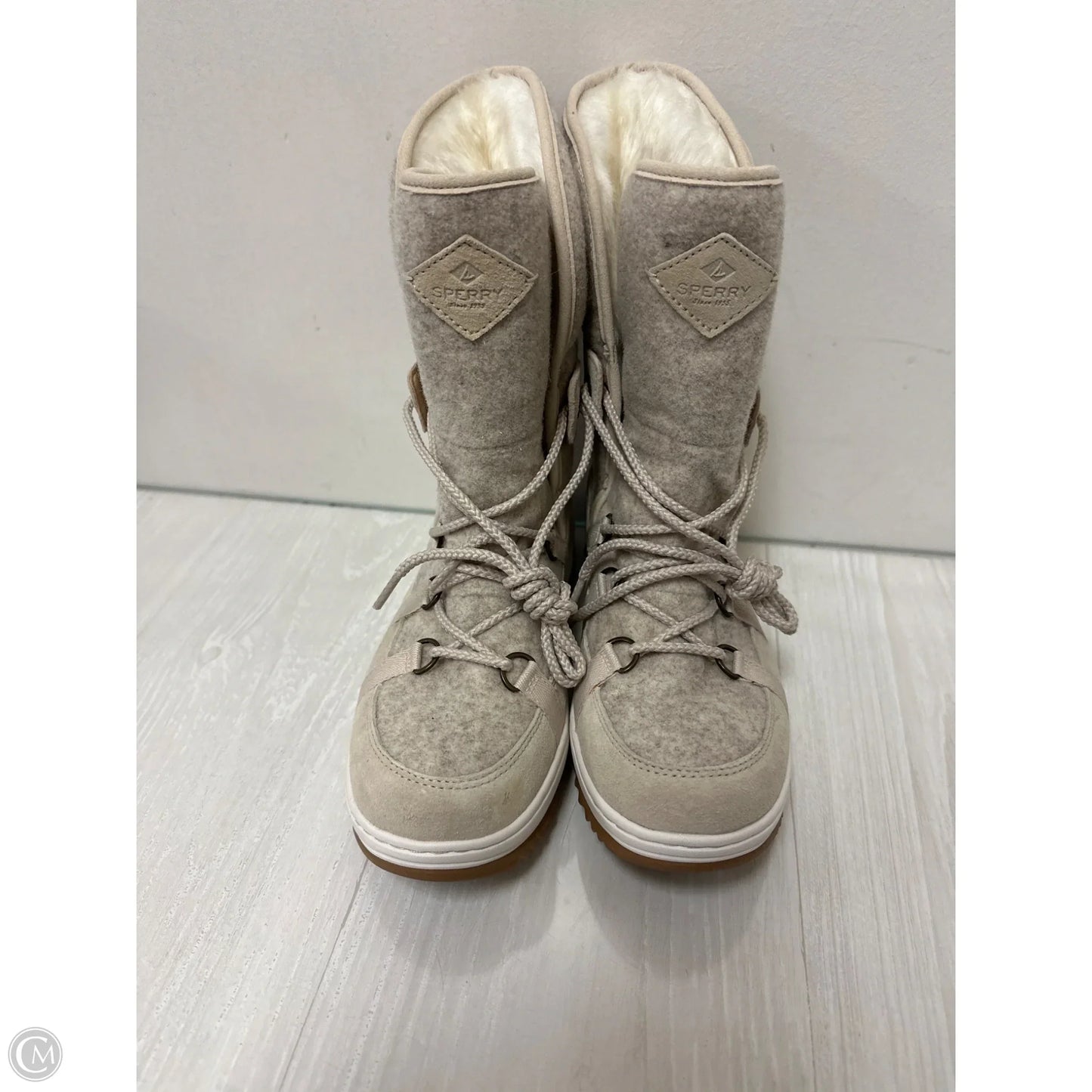 Boots Mid-calf Flats By Sperry In Cream, Size: 6.5