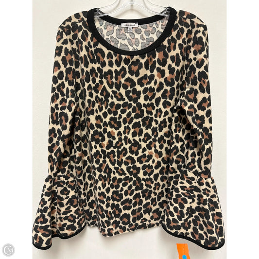 Top Long Sleeve By White Birch In Animal Print, Size: Xl