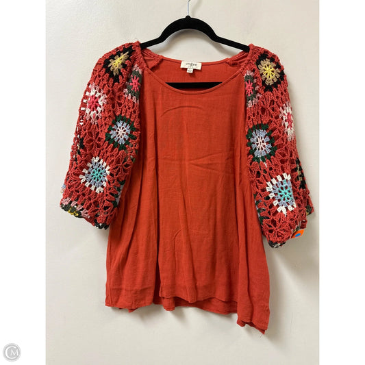 Top Short Sleeve By Umgee In Orange, Size: L