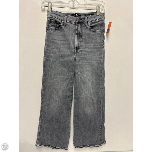 Jeans Wide Leg By 7 For All Mankind In Grey Denim, Size: 2