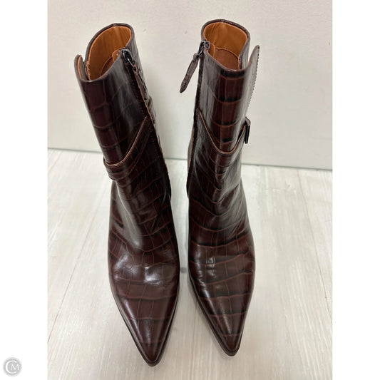 Boots Ankle Heels By Franco Sarto In Brown, Size: 11