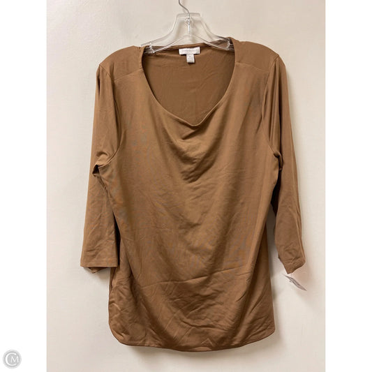 Top Long Sleeve By Charter Club In Brown, Size: Xl