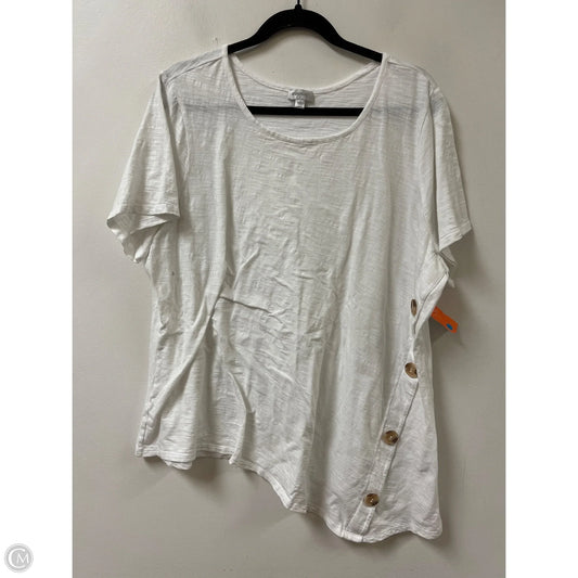 Top Short Sleeve By Avenue In White, Size: 1x