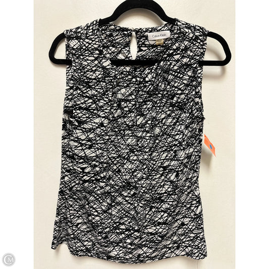 Top Sleeveless By Calvin Klein In Black & White, Size: M