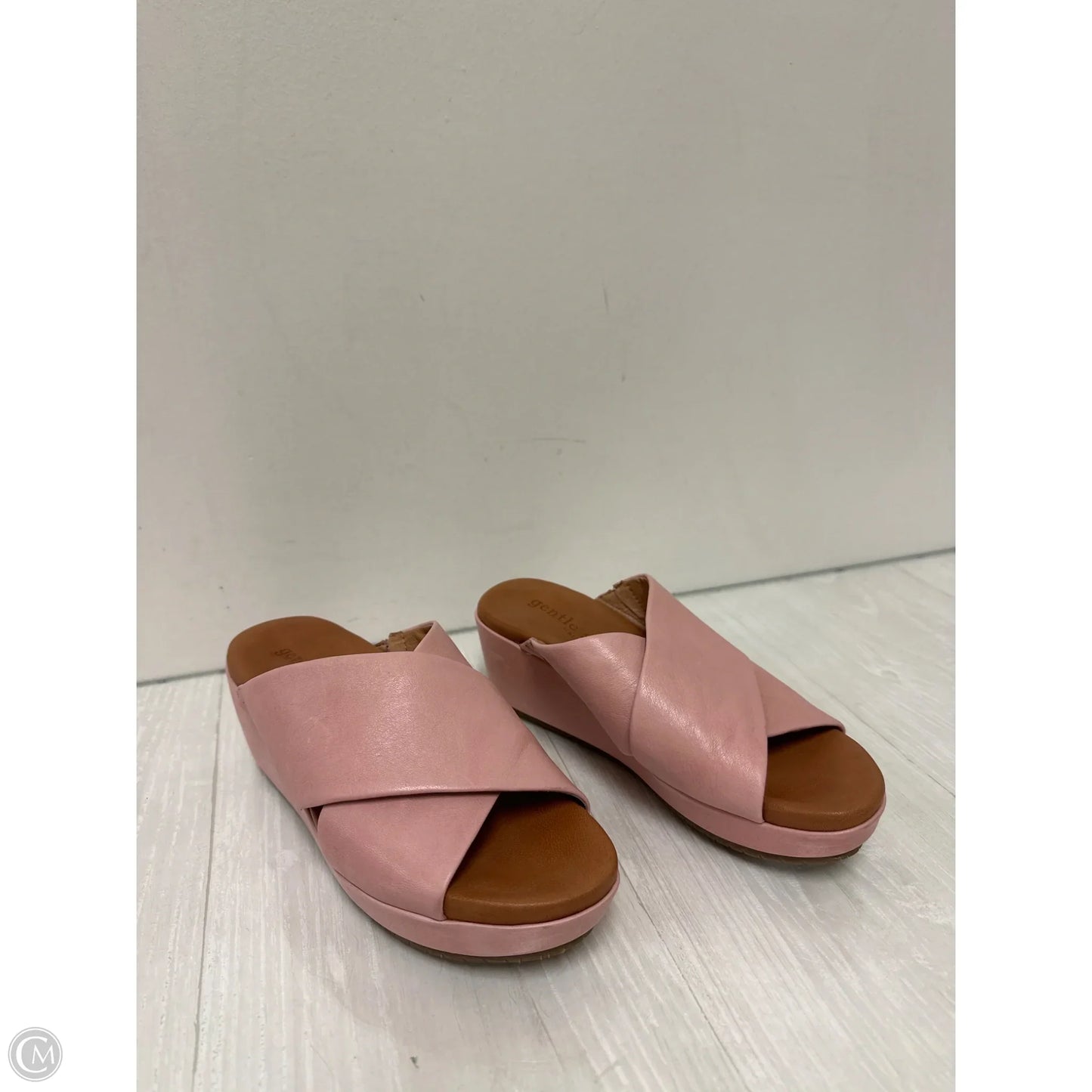 Sandals Heels Wedge By Gentle Souls In Pink, Size: 6.5