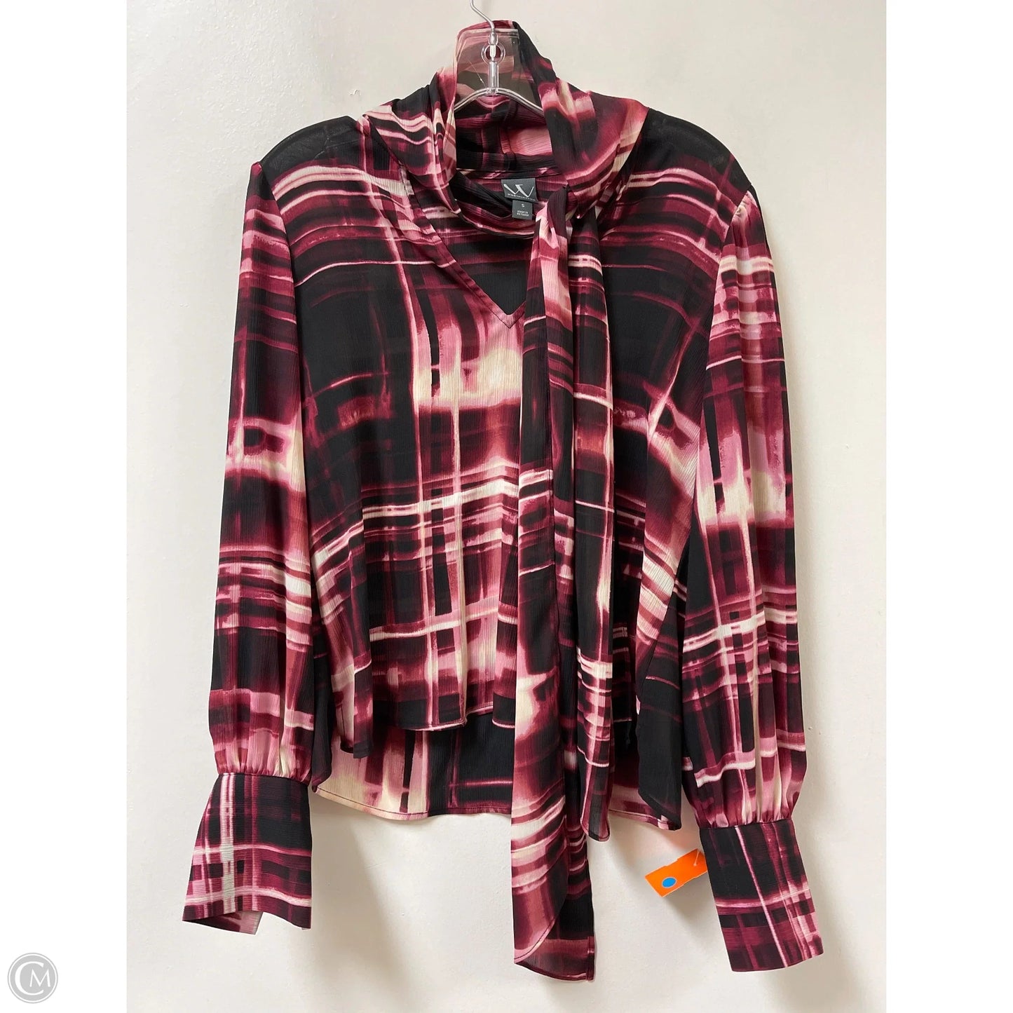 Top Long Sleeve By Worthington In Black & Red, Size: S