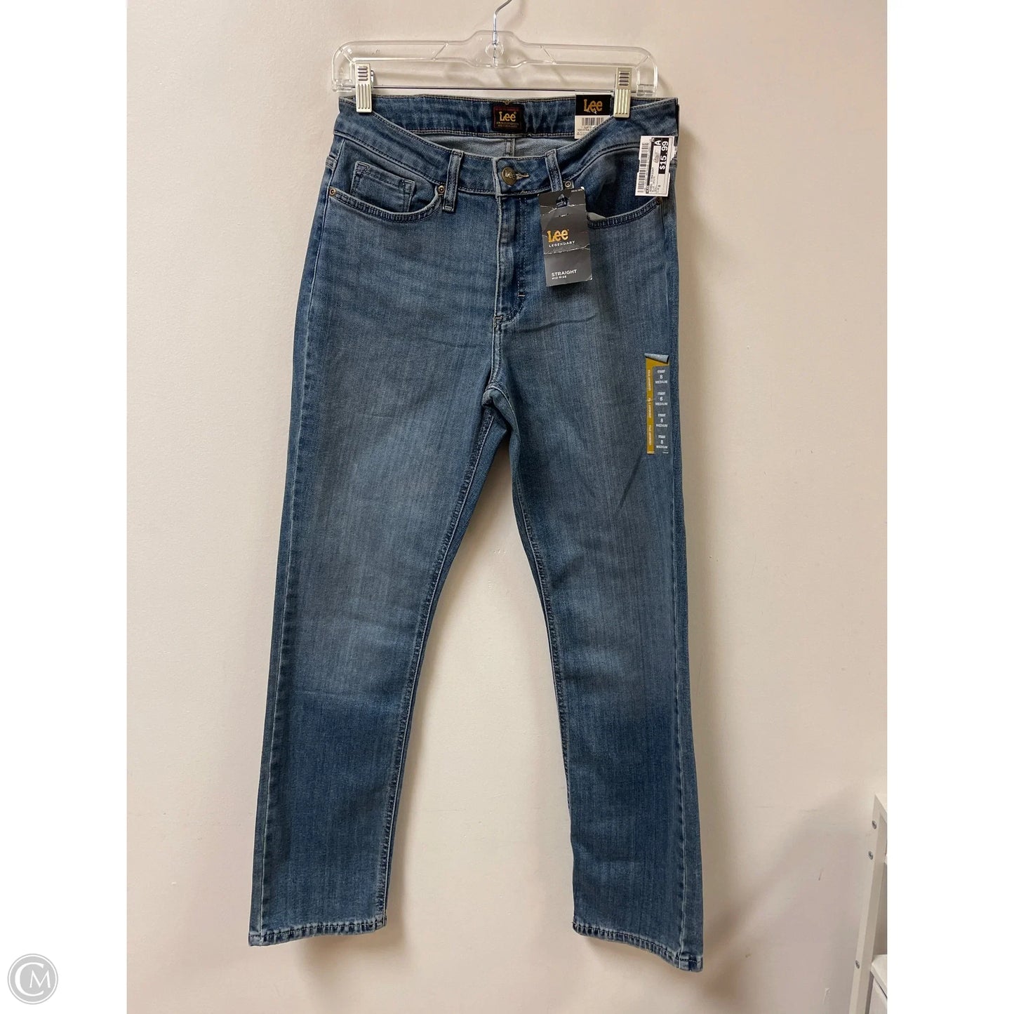 Jeans Straight By Lee In Blue Denim, Size: 8