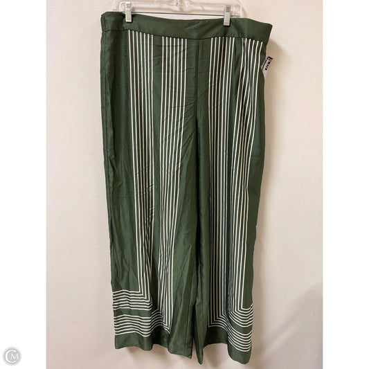 Pants Wide Leg By Loft In Green & White, Size: 16