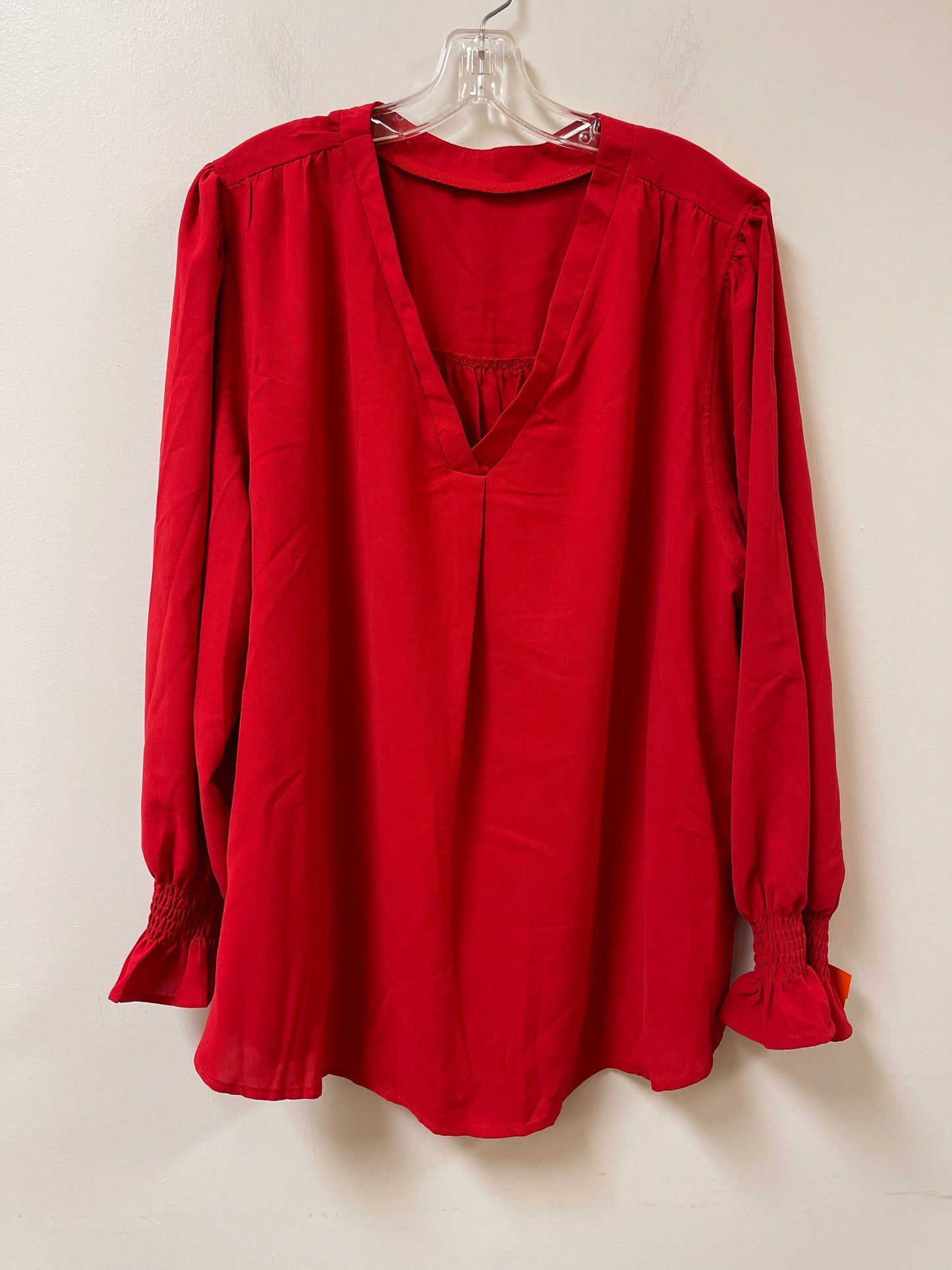 Top Long Sleeve By Clothes Mentor In Red, Size: 3x