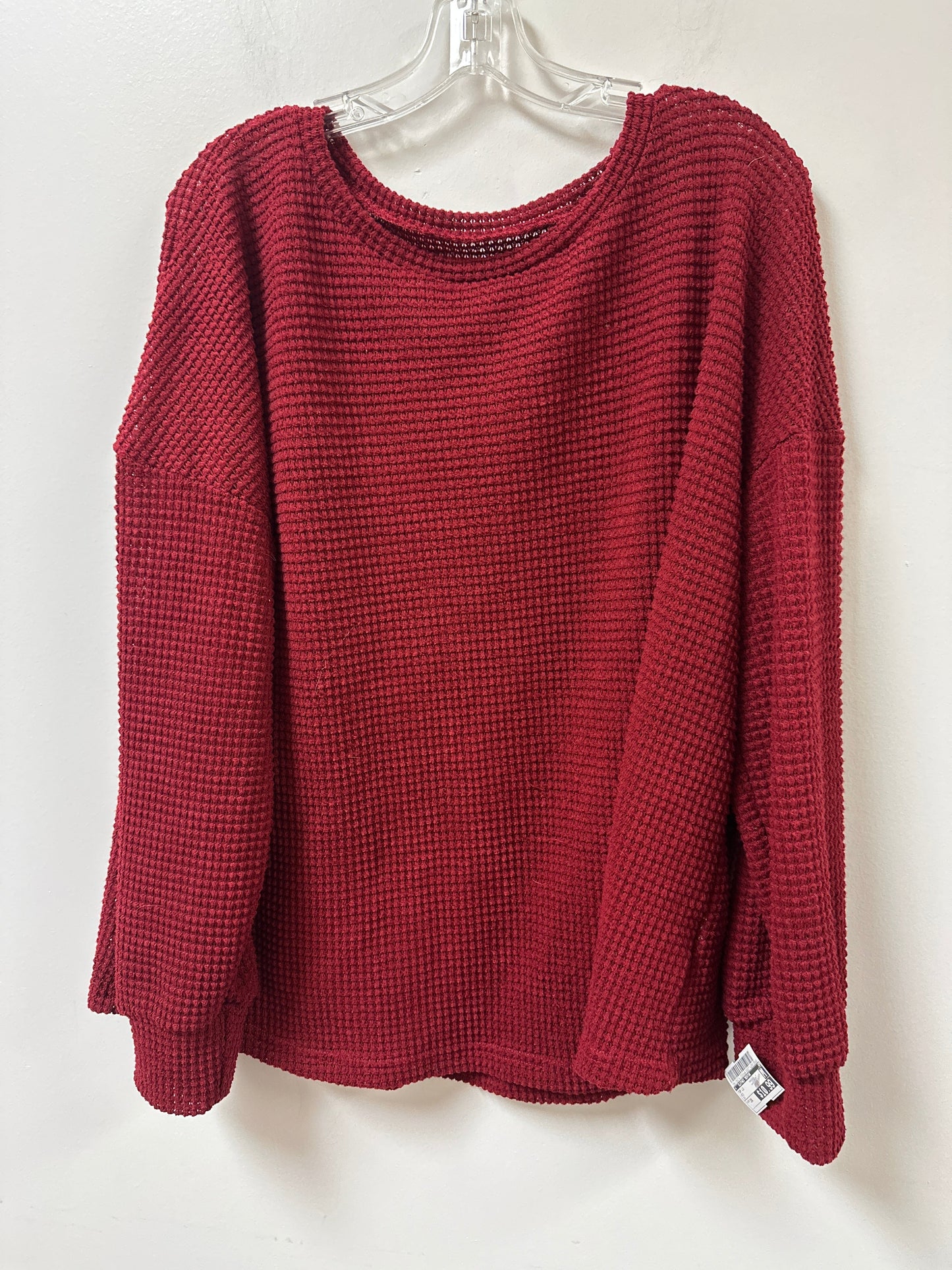 Top Long Sleeve By Clothes Mentor In Red, Size: 3x