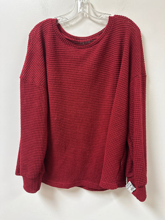 Top Long Sleeve By Clothes Mentor In Red, Size: 3x