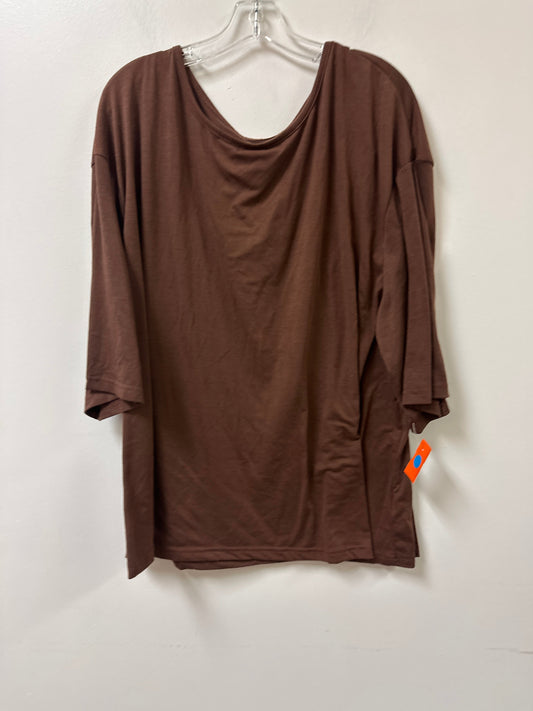 Top Long Sleeve By Shein In Brown, Size: 4x