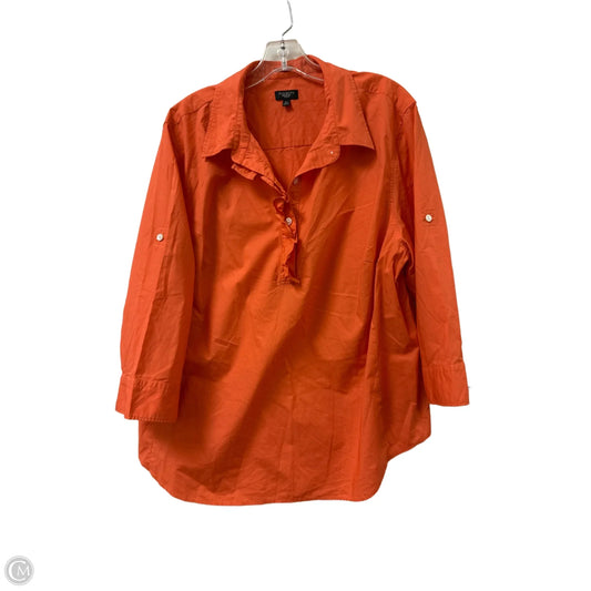Top Long Sleeve By Talbots In Orange, Size: 2x