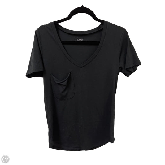 Top Short Sleeve By Z Supply In Black, Size: S