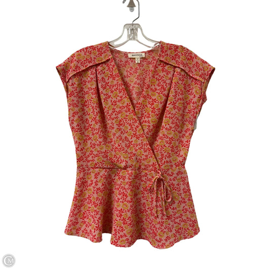 Top Sleeveless By Monteau In Floral Print, Size: M