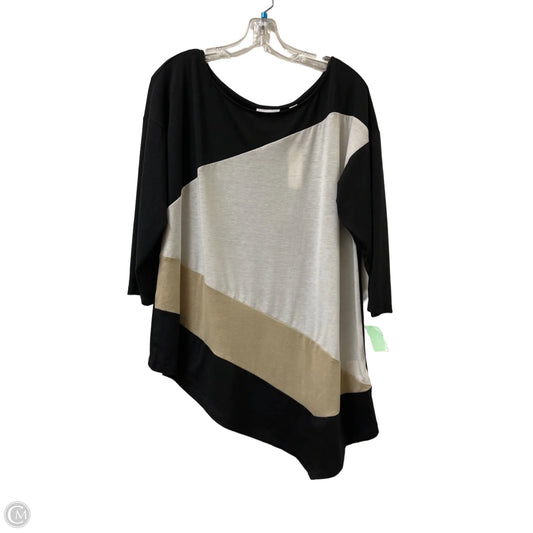 Top Long Sleeve By New York And Co In Black & White, Size: Xl
