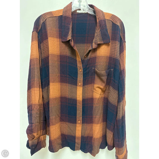 Blouse Long Sleeve By Maurices In Multi-colored, Size: Xl