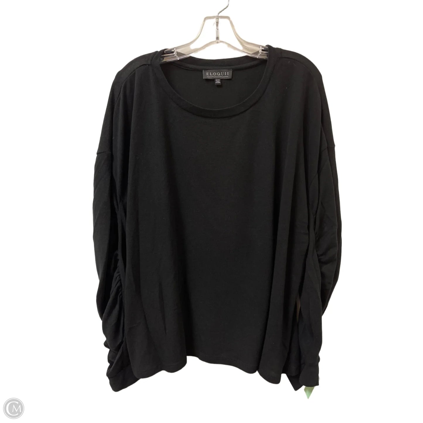 Top Long Sleeve By Eloquii In Black, Size: 3x