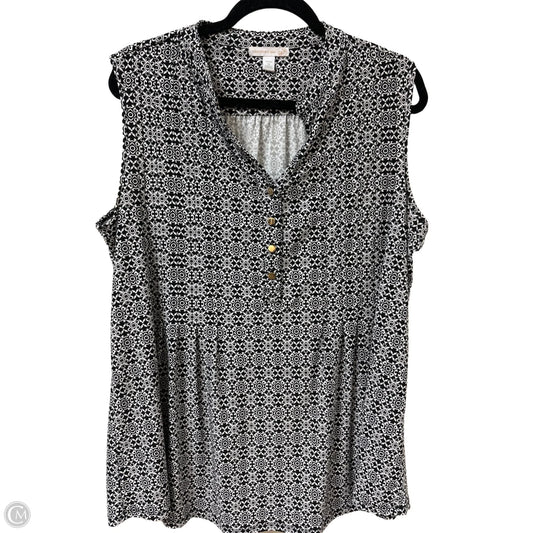 Top Sleeveless By Westport In Black & White, Size: 1x