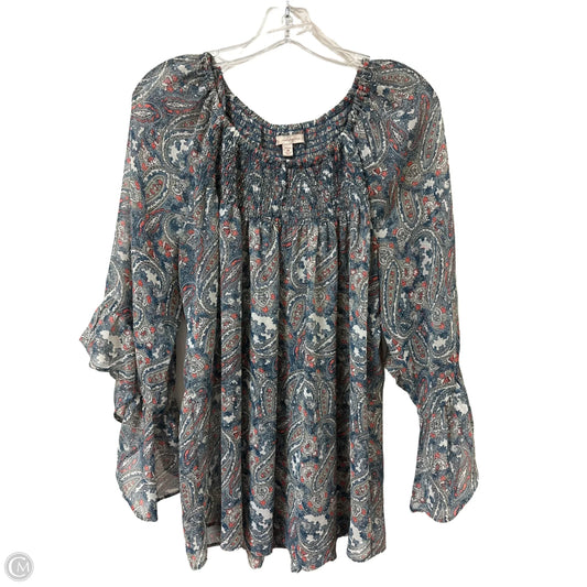 Top Long Sleeve By Cato In Floral Print, Size: 1x