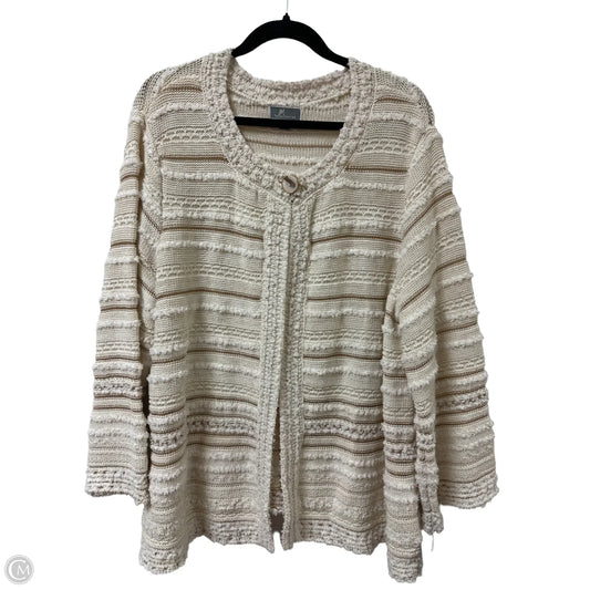 Cardigan By Jm Collections In Cream, Size: Xl