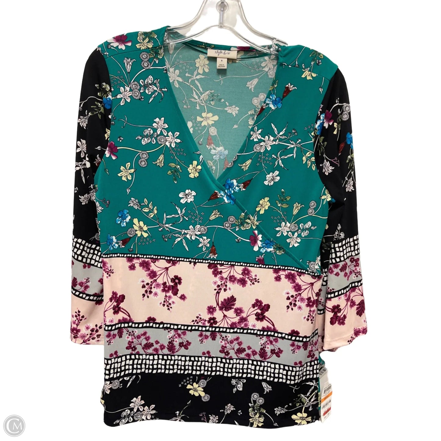 Top Long Sleeve By Style And Company In Multi-colored, Size: S