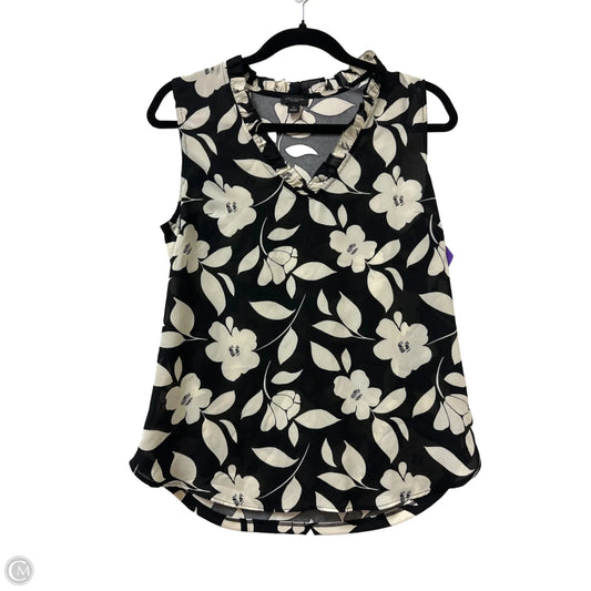 Top Sleeveless By Ann Taylor In Black & Cream, Size: Xs