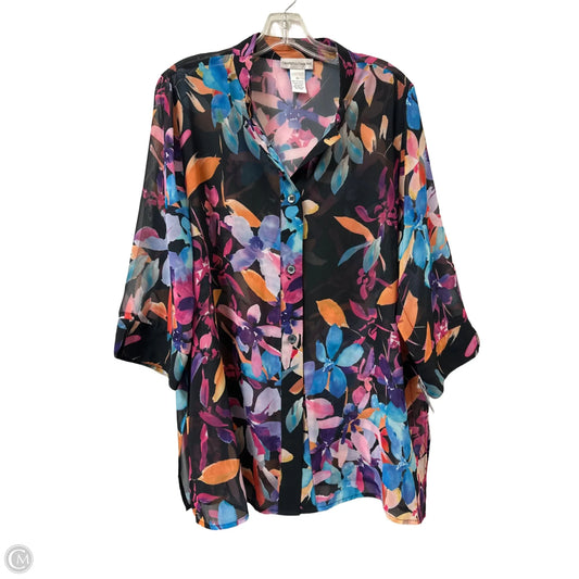 Blouse Long Sleeve By Draper James In Multi-colored, Size: Xl