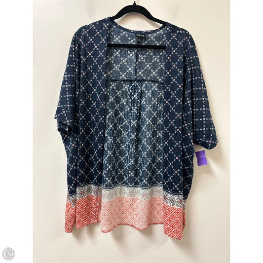 Cardigan By Torrid In Blue & Pink, Size: 2x