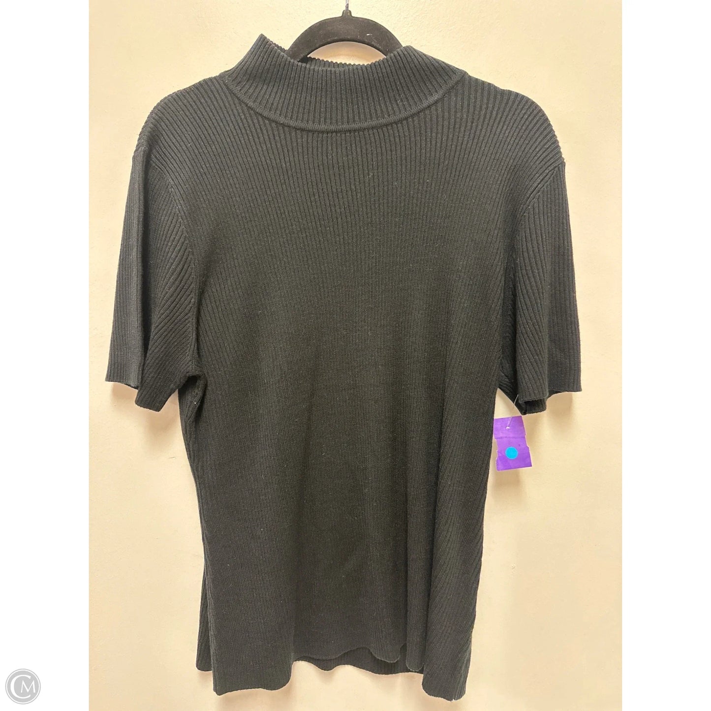 Top Short Sleeve By Croft And Barrow In Black, Size: 1x