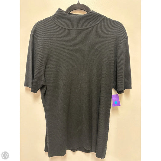 Top Short Sleeve By Croft And Barrow In Black, Size: 1x
