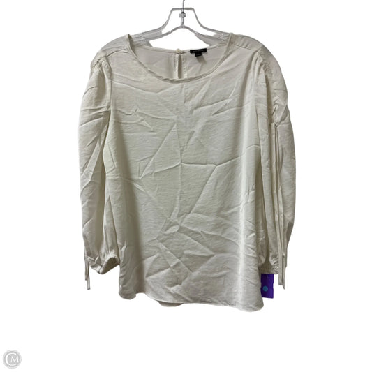 Top Long Sleeve By Ann Taylor In White, Size: S