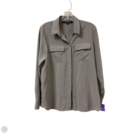 Blouse Long Sleeve By French Connection In Grey, Size: L