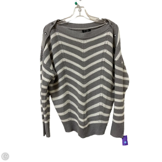 Sweater By Jessica Simpson In Grey & White, Size: L