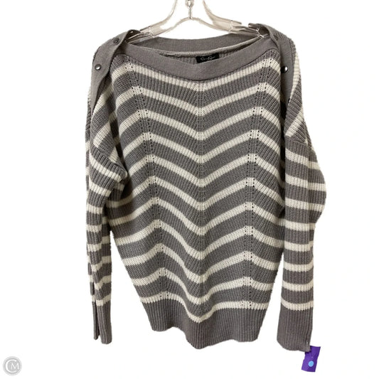 Sweater By Jessica Simpson In Grey & White, Size: L