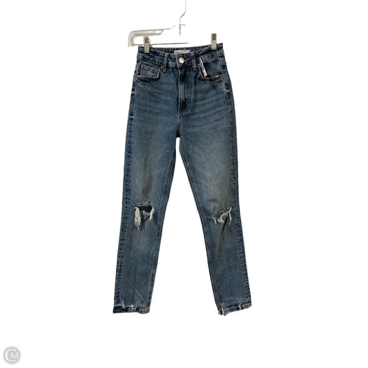 Jeans Straight By Zara In Blue Denim, Size: 0